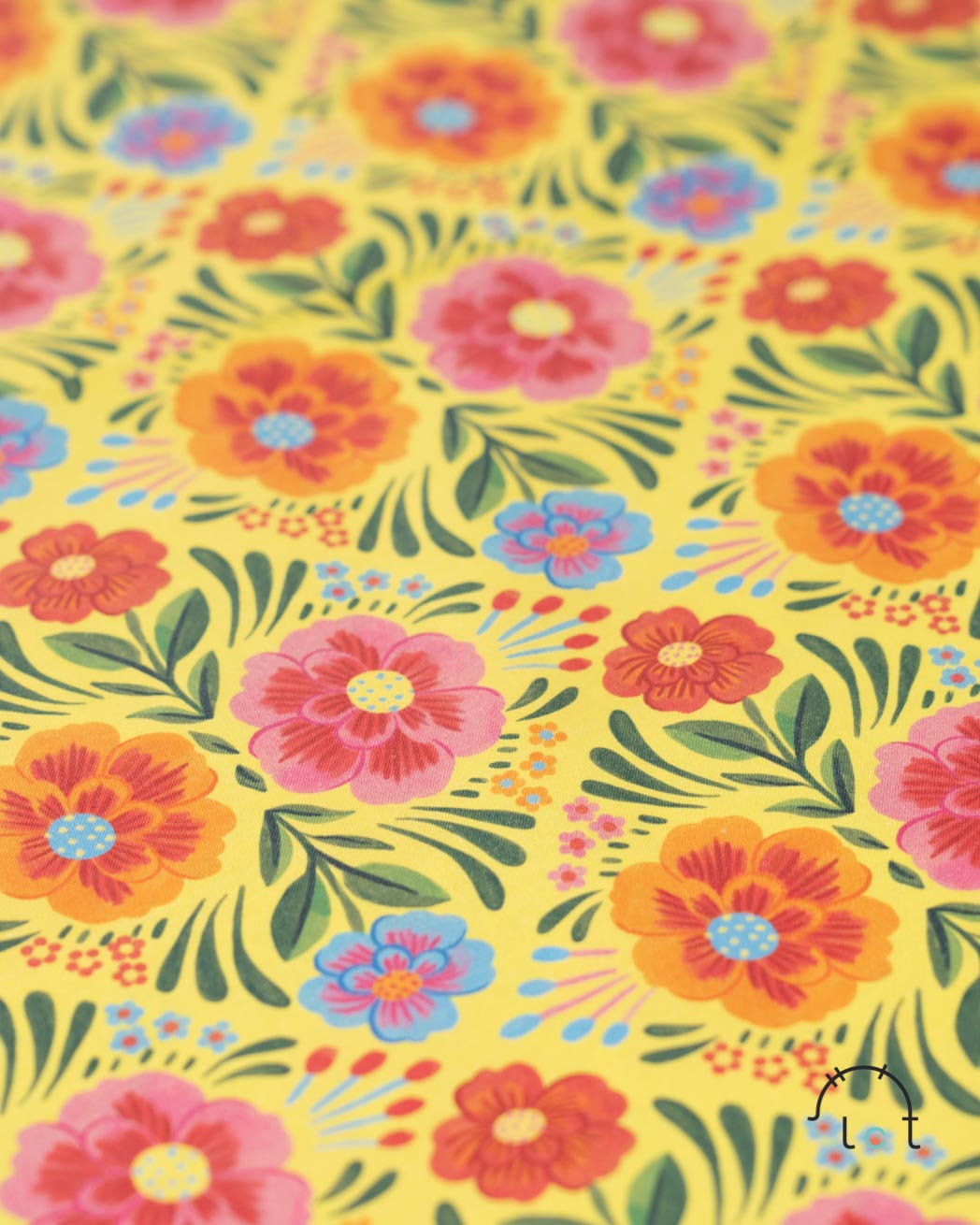 Tela de patchwork americano inspirado en el bordado de flores mexicano