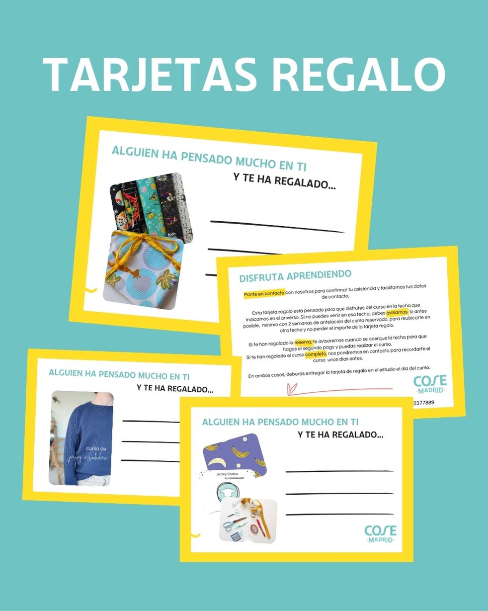 tarjetas regalo merceria online cose madrid varios importes